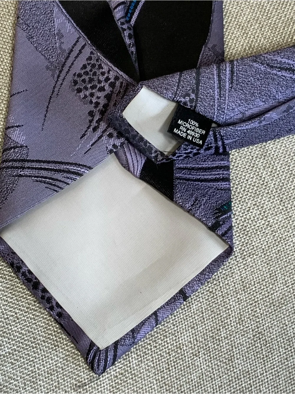 Vintage Purple Abstract Geometric XL Tie